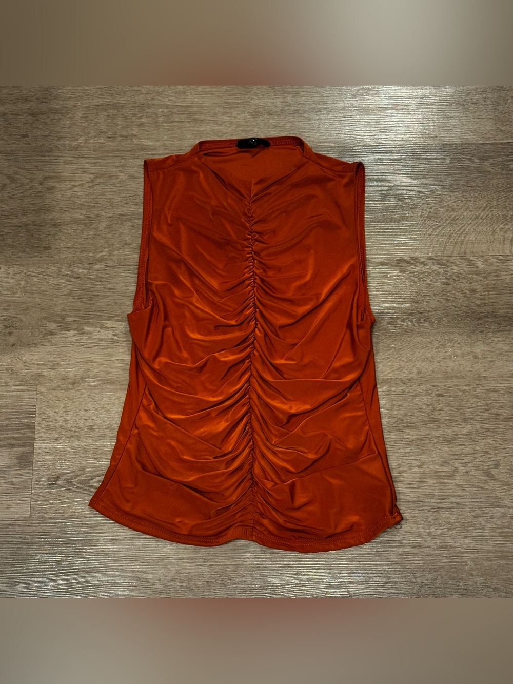 Ruched Front Sleeveless Tank - Rust Orange